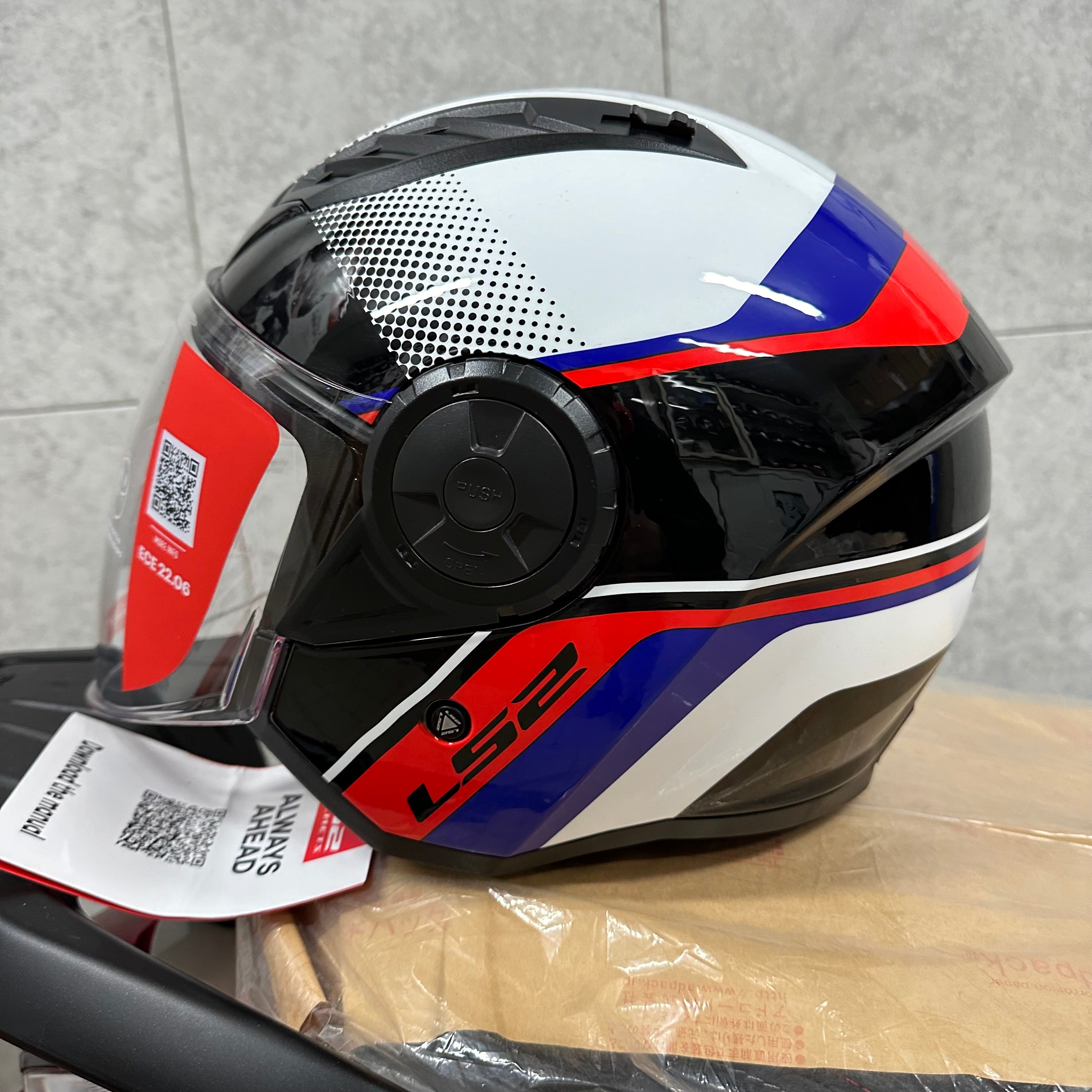LS2 AIRFLOW 2 OF616 - RUSH WHITE BLUE RED