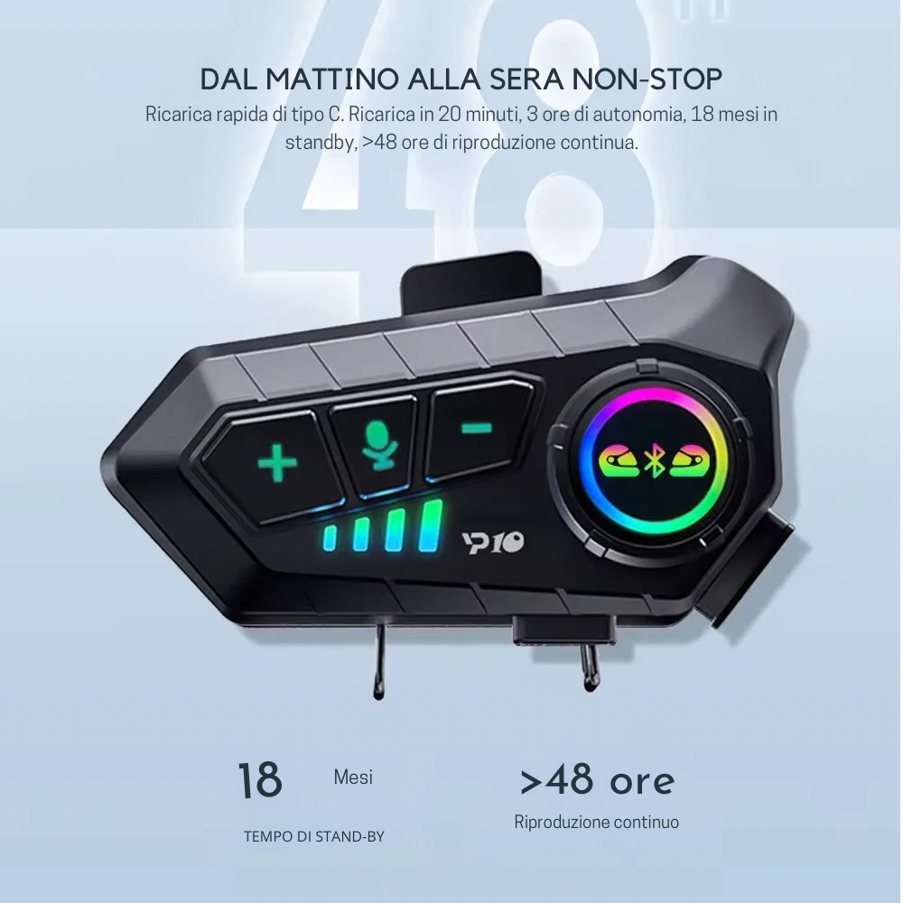 INTERFONO BLUETOOTH 5.3 PER CASCO