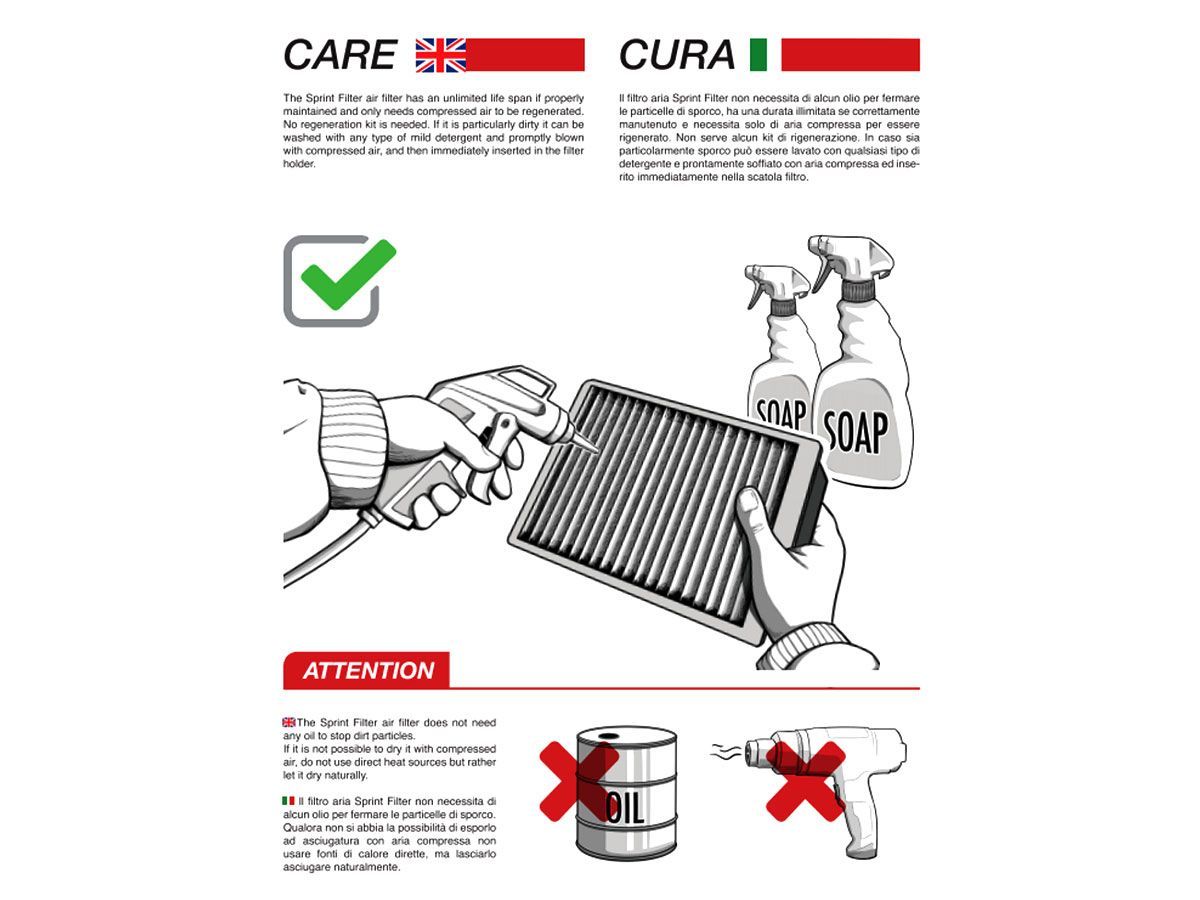 FILTRO ARIA P08 SPRINT FILTER HONDA X-ADV 750 / FORZA 750 / NC 750 X 2021-2024 Marca: Sprint Filter